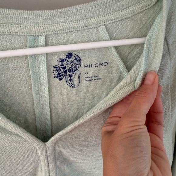 Pilcro Long-sleeve Babydoll Top - Mint Green - Size Extra Small XS - NWT - Picture 11 of 13